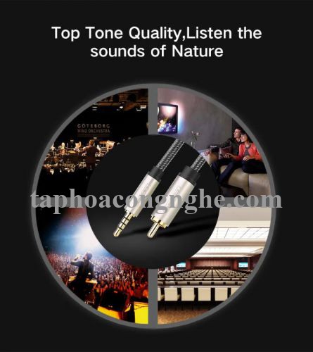 Ugreen 20735 5M chỉ dùng cho tv xiaomi chỉ tương thích với tv xiaomi màu Xám Cáp âm thanh bông sen Coaxial sang 3.5mm dương cao cấp AV132 30020735